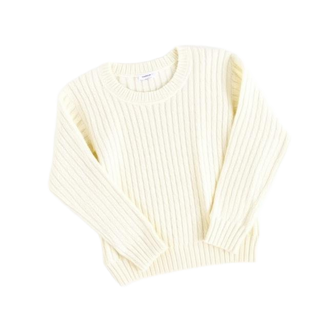 Cream knit sweater photographed for the digital wardrobe